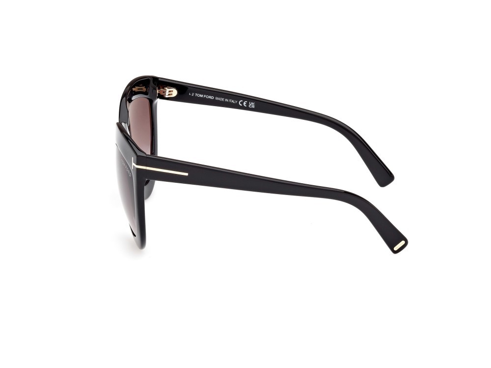 Sonnenbrillen Tom Ford Doris FT1112 (01B) farbe nero lucido form cat-eye gläser fumo grad.