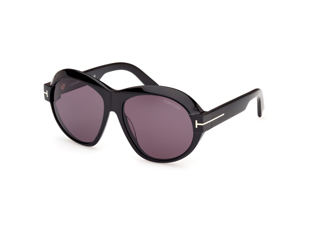 Sonnenbrillen Tom Ford Inger FT1113 (01A) farbe nero lucido form rund gläser fumo