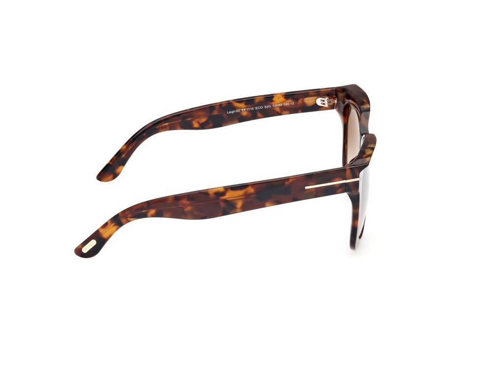 Sunglasses Tom Ford Leigh-02 FT1115 (52G) color avana scura shape square lenses marrone specchiato