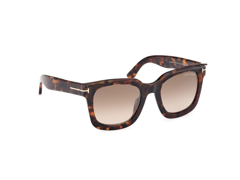 Sunglasses Tom Ford Leigh-02 FT1115 (52G) color avana scura shape square lenses marrone specchiato