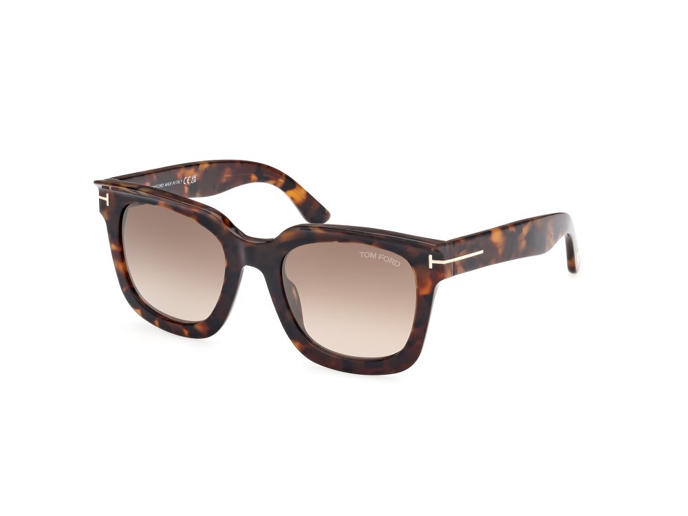 Sunglasses Tom Ford Leigh-02 FT1115 (52G) color avana scura shape square lenses marrone specchiato