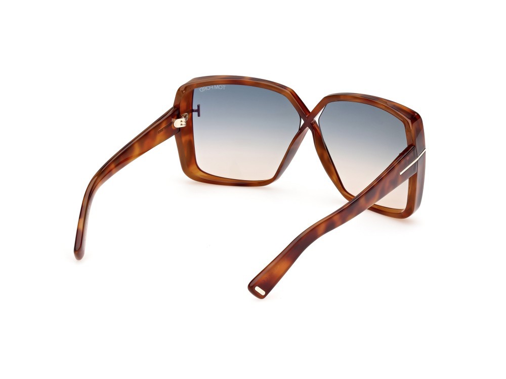 Sonnenbrillen Tom Ford Yvonne FT1117 (53P) farbe avana bionda form schmetterling gläser verde sfumato