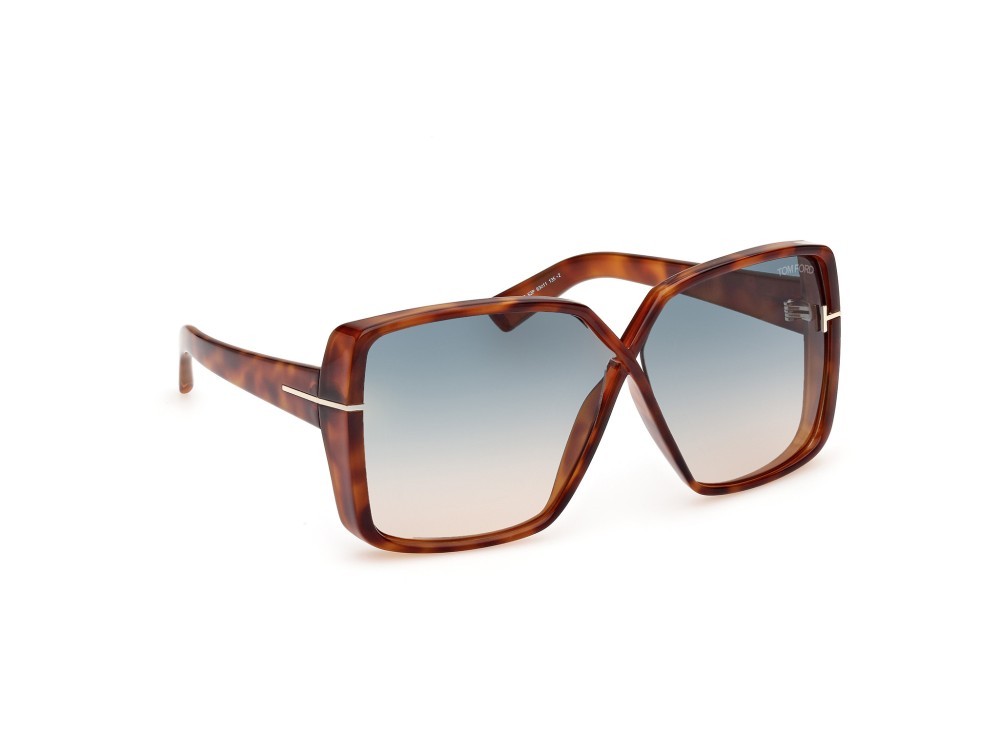 Sonnenbrillen Tom Ford Yvonne FT1117 (53P) farbe avana bionda form schmetterling gläser verde sfumato