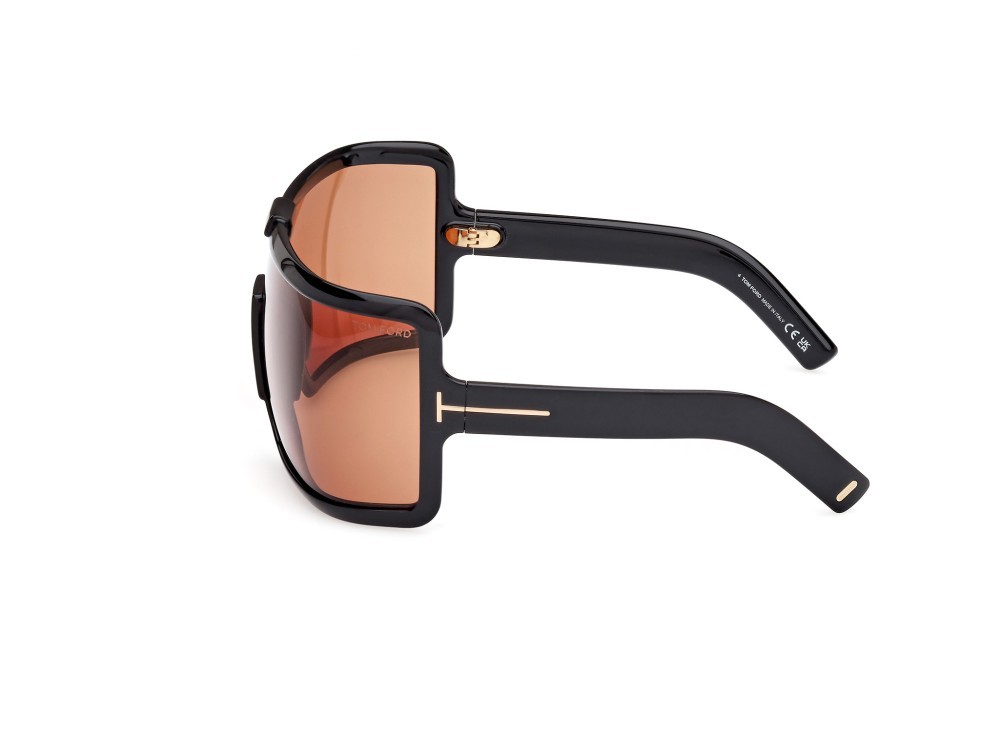Sonnenbrillen Tom Ford Parker FT1118 (01E) farbe nero lucido form quadratisch gläser marrone 