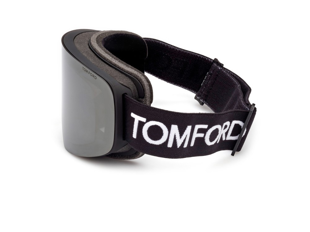 Ski and snowboard goggles Tom Ford FT1124 (01C) color nero lucido shape mask lenses fumo specchiato