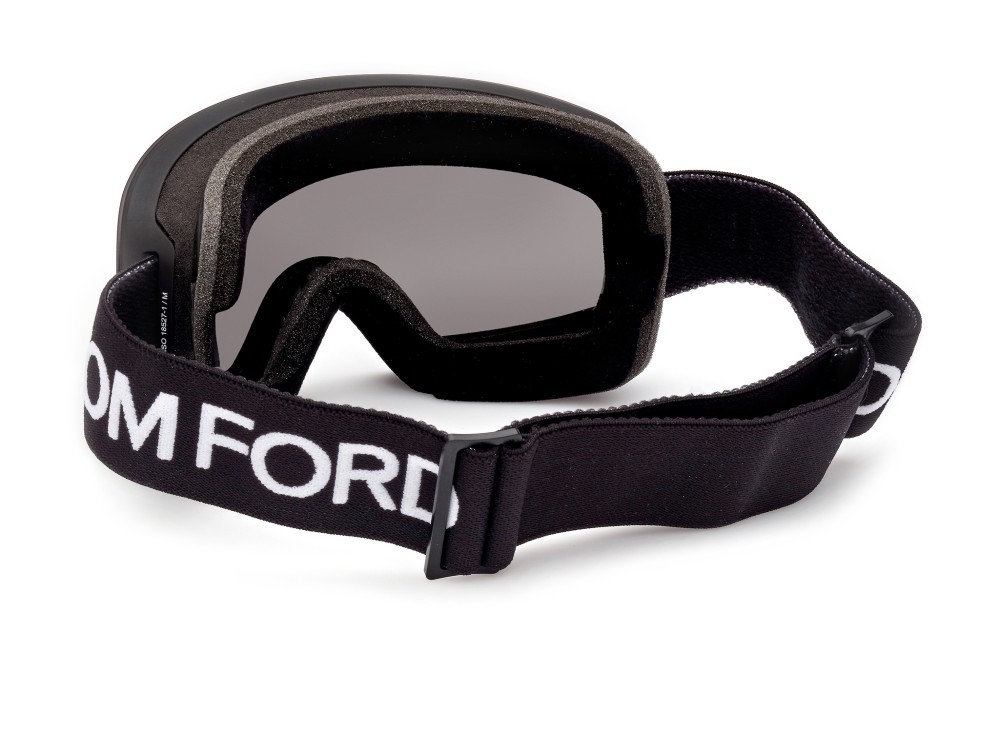 Ski and snowboard goggles Tom Ford FT1124 (01C) color nero lucido shape mask lenses fumo specchiato