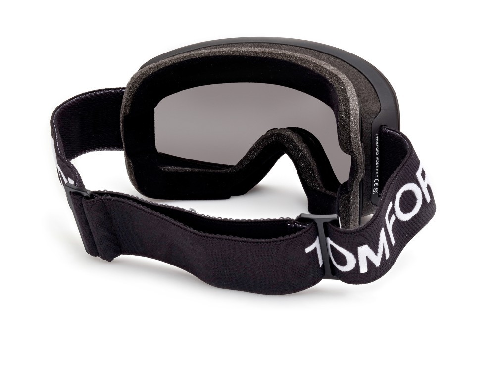 Ski and snowboard goggles Tom Ford FT1124 (01C) color nero lucido shape mask lenses fumo specchiato