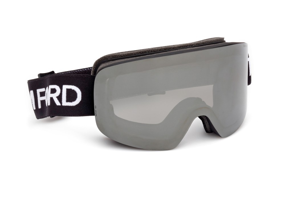 Ski and snowboard goggles Tom Ford FT1124 (01C) color nero lucido shape mask lenses fumo specchiato