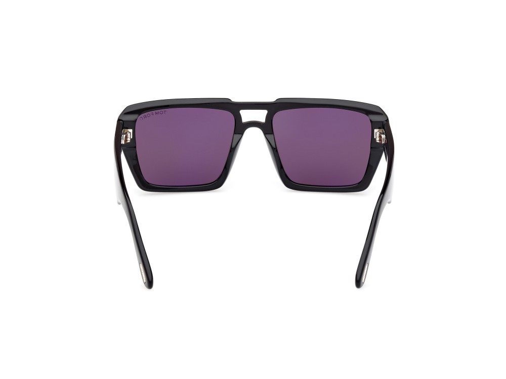 Sunglasses Tom Ford Redford FT1153 (01A) color nero lucido shape navigator lenses fumo