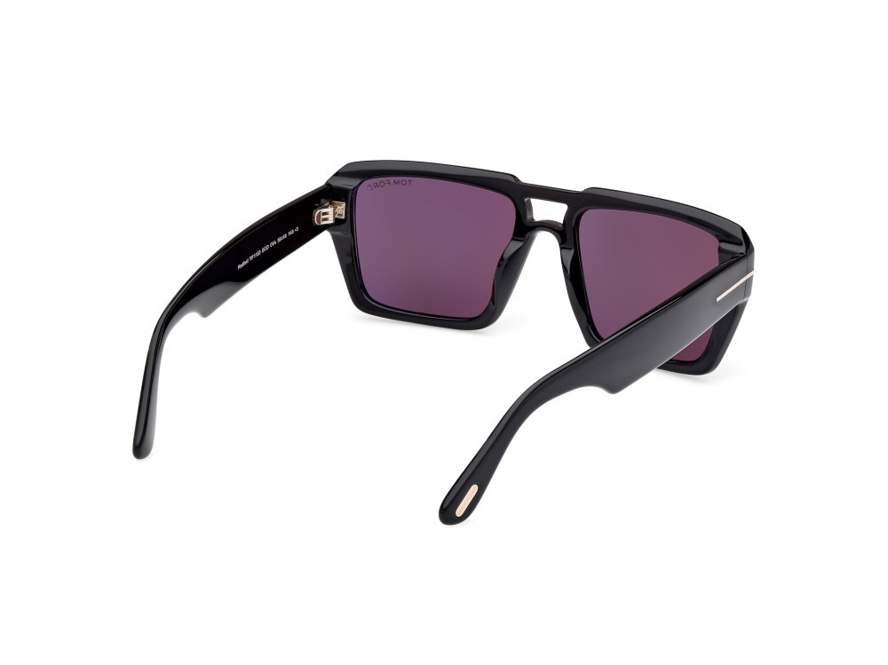 Sunglasses Tom Ford Redford FT1153 (01A) color nero lucido shape navigator lenses fumo