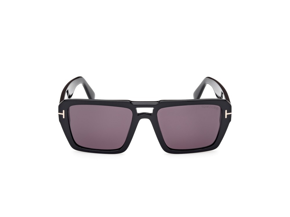 Sunglasses Tom Ford Redford FT1153 (01A) color nero lucido shape navigator lenses fumo