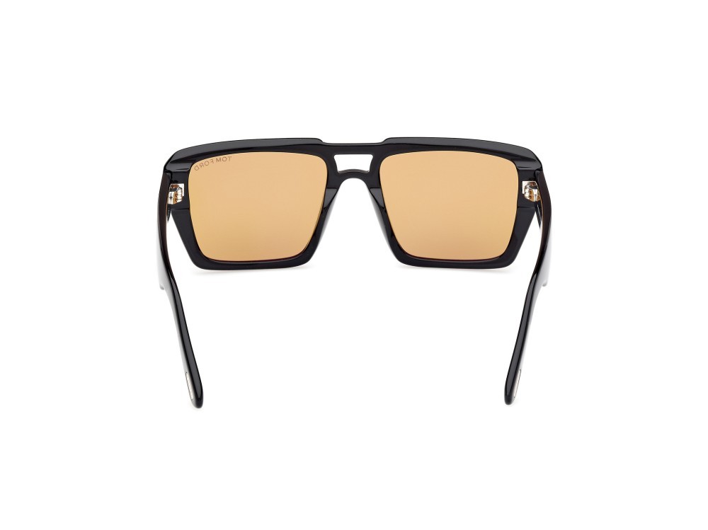 Sonnenbrillen Tom Ford Redford FT1153 (01E) farbe nero lucido form navigator gläser marrone