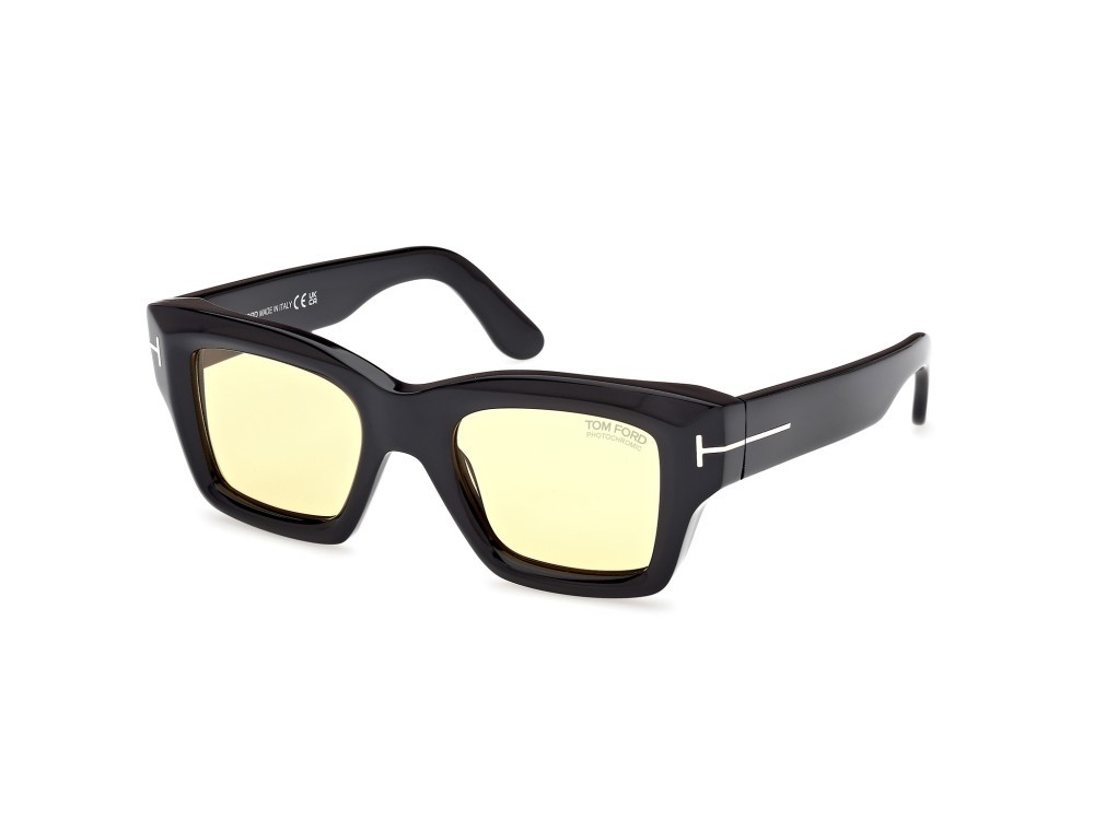 Sunglasses Tom Ford Ilias FT1154 (01E) color nero lucido shape square lenses marrone