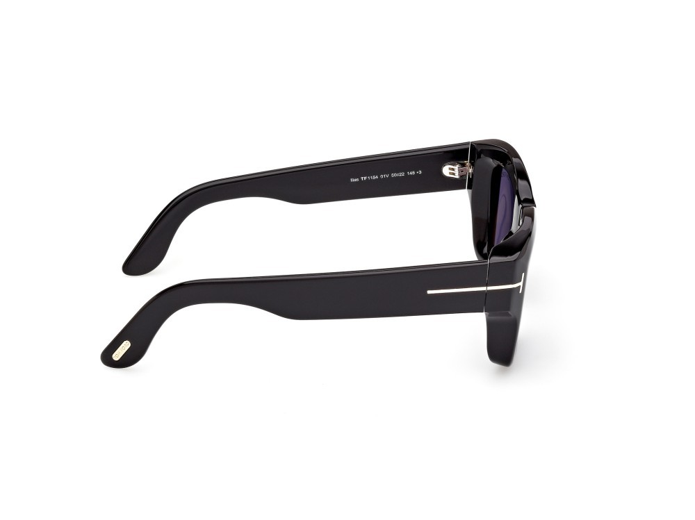 Sunglasses Tom Ford Ilias FT1154 (01V) color nero lucido shape square lenses blu