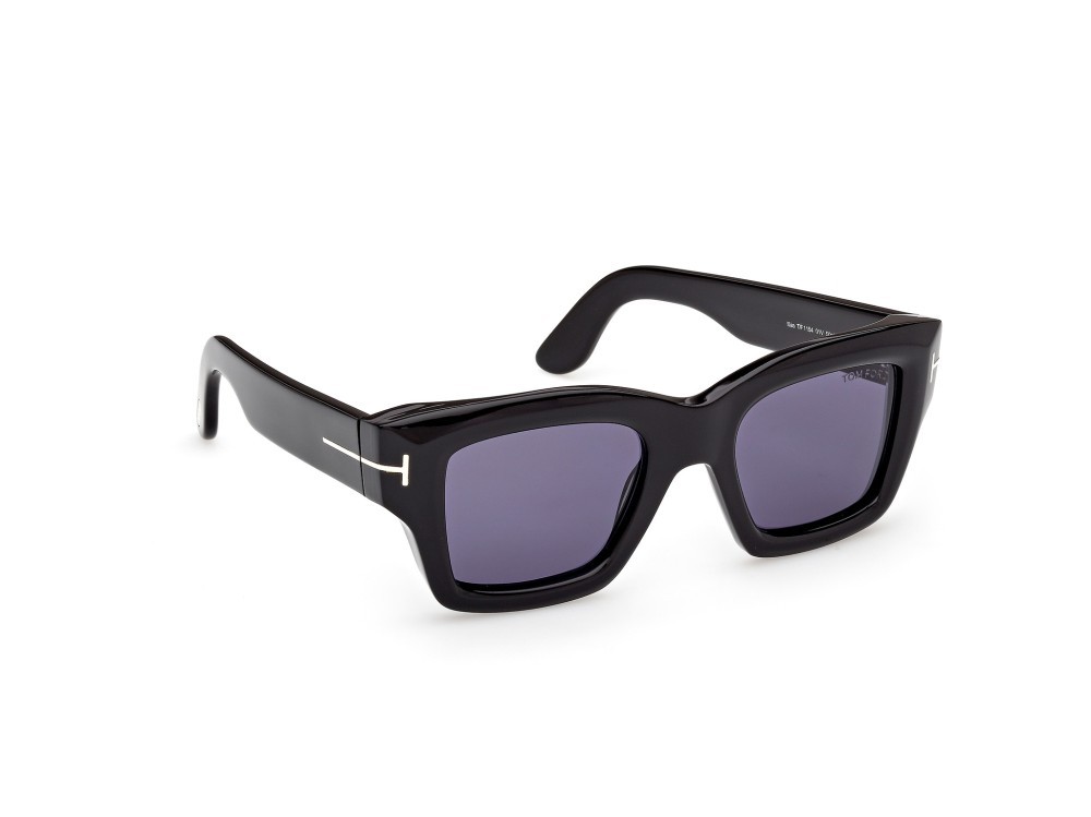 Sunglasses Tom Ford Ilias FT1154 (01V) color nero lucido shape square lenses blu