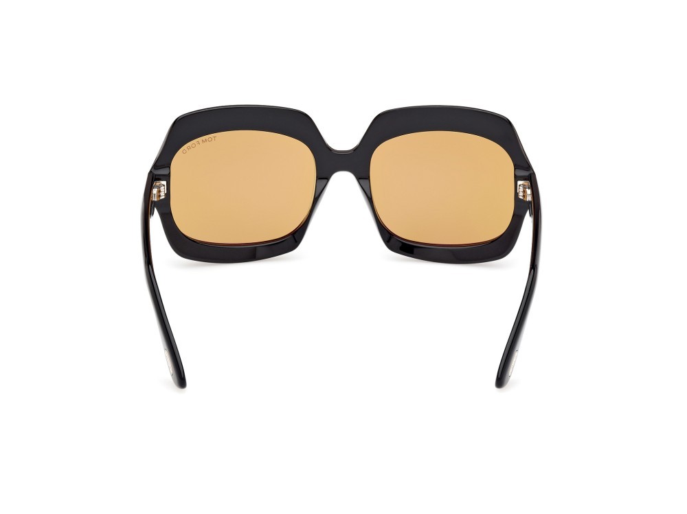 Sunglasses Tom Ford Ren FT1155 (01E) color nero lucido shape geometric lenses marrone 