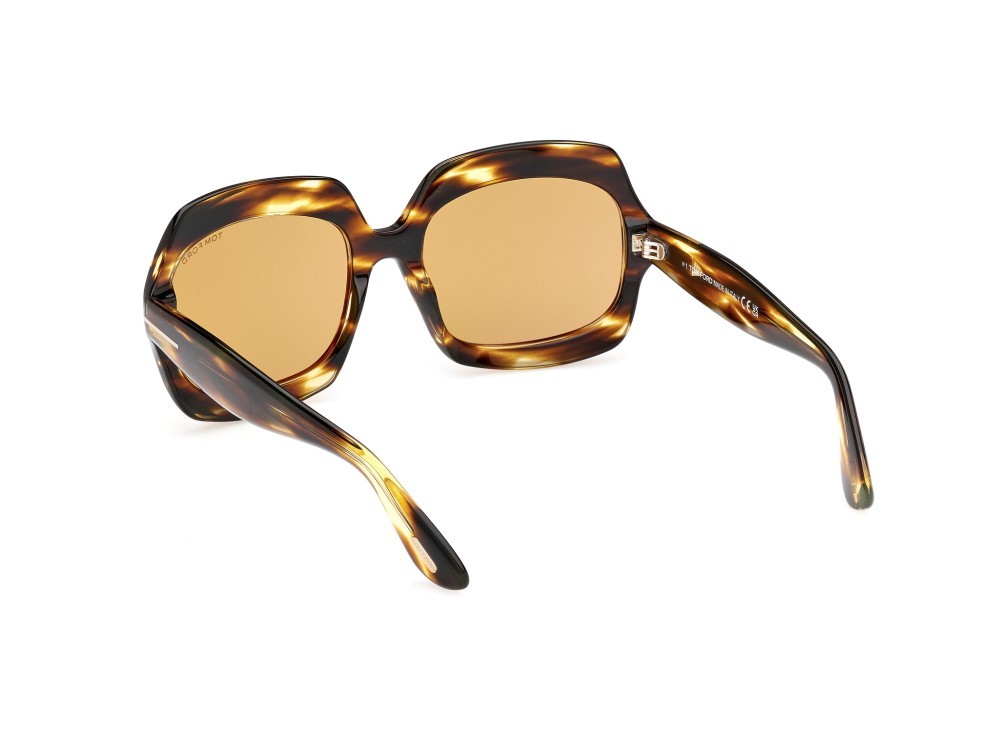 Sonnenbrillen Tom Ford Ren FT1155 (52E) farbe avana scura form geometrisch gläser marrone 