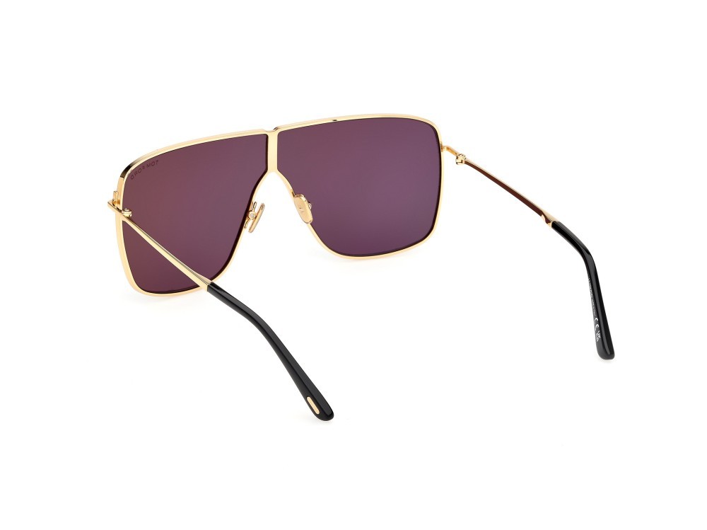 Occhiali da sole Tom Ford Huxley FT1159 (30A) colore oro endura lucido forma navigator lenti fumo