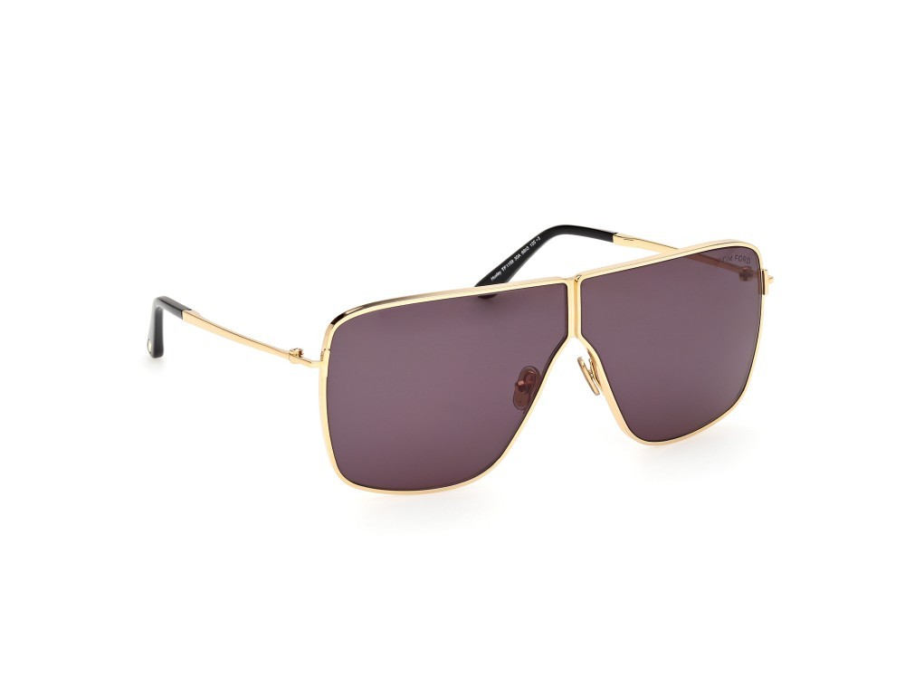 Occhiali da sole Tom Ford Huxley FT1159 (30A) colore oro endura lucido forma navigator lenti fumo