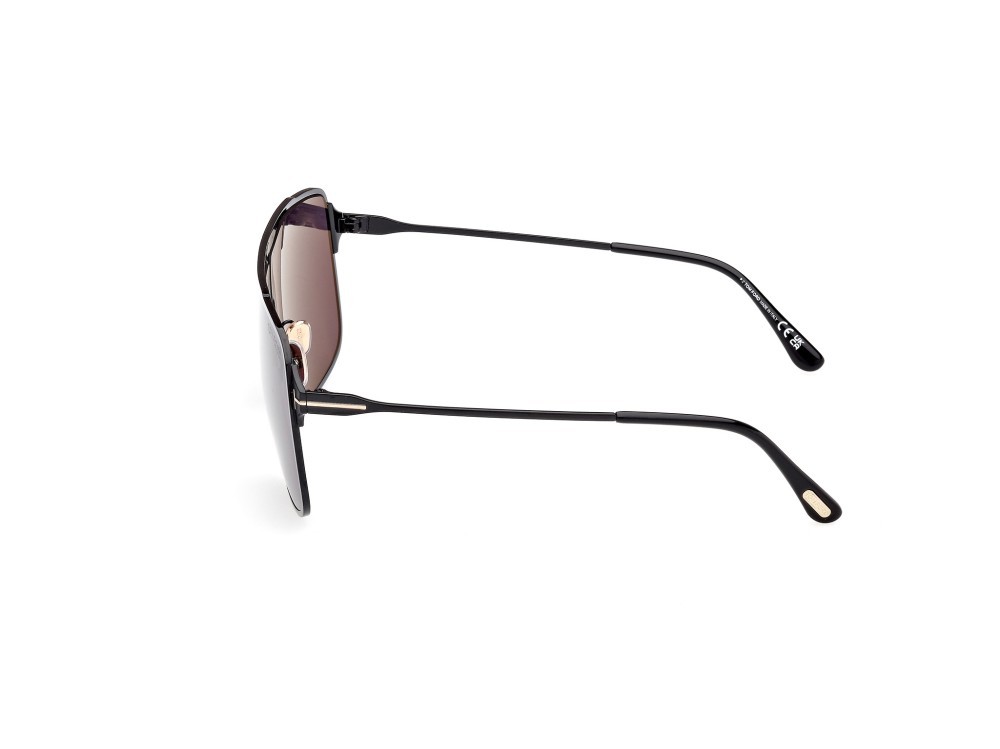 Sonnenbrillen Tom Ford Zappa FT1173 (01A) farbe nero lucido form navigator gläser fumo