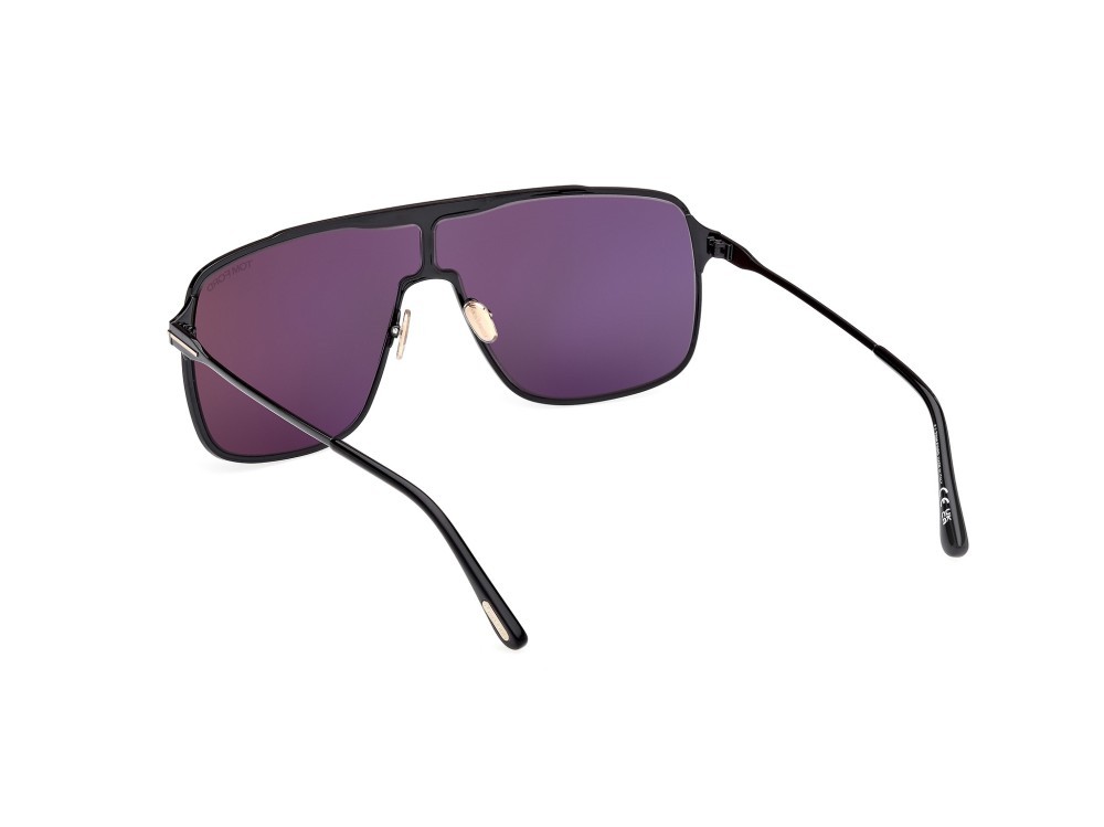 Sonnenbrillen Tom Ford Zappa FT1173 (01A) farbe nero lucido form navigator gläser fumo