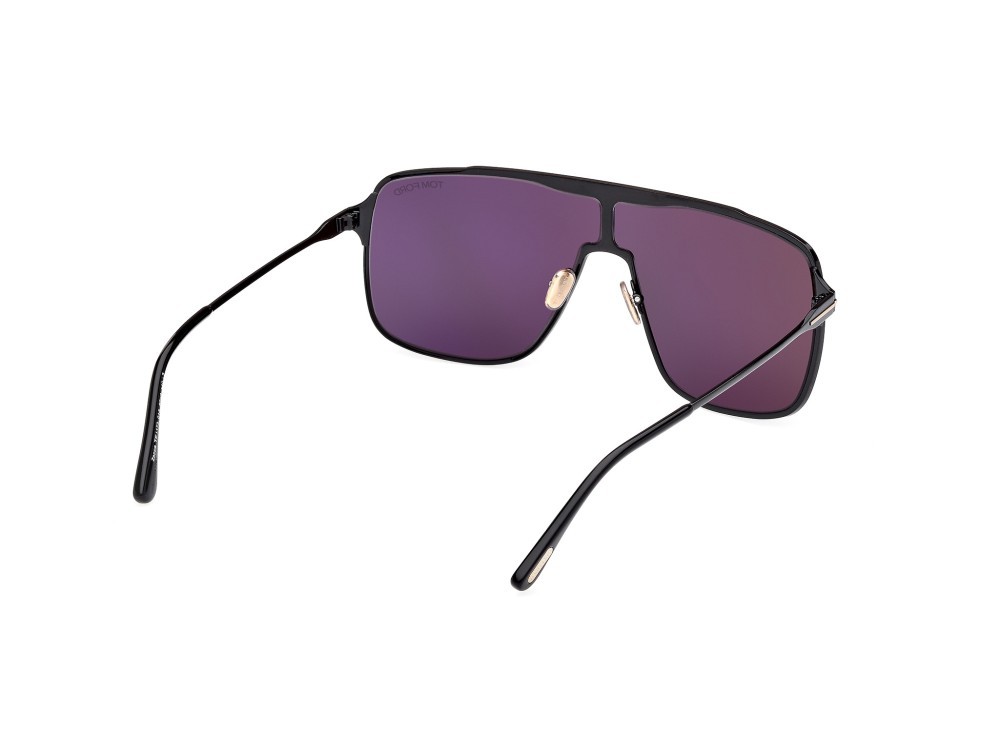 Sonnenbrillen Tom Ford Zappa FT1173 (01A) farbe nero lucido form navigator gläser fumo