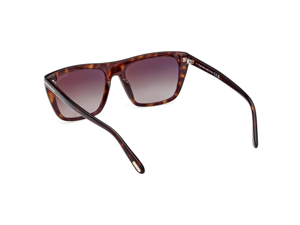 Sonnenbrillen Tom Ford Aslan FT1175 (52B) farbe avana scura form rechteckig gläser fumo grad.