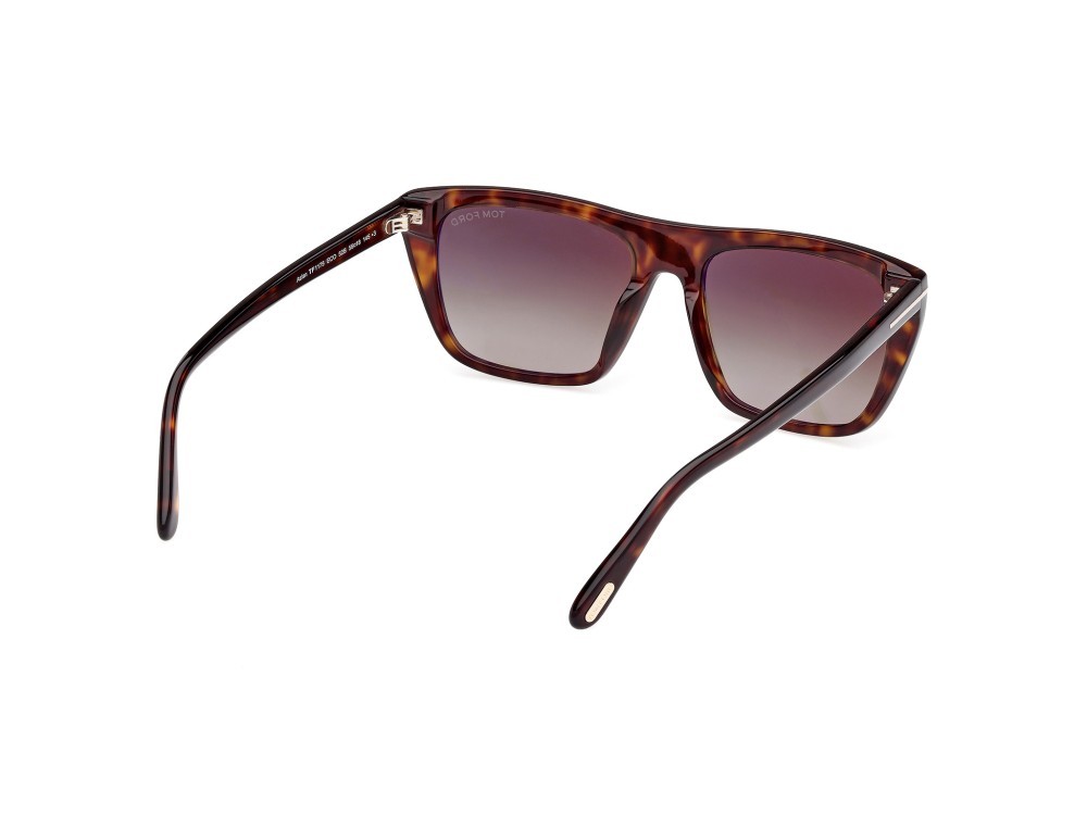 Sonnenbrillen Tom Ford Aslan FT1175 (52B) farbe avana scura form rechteckig gläser fumo grad.