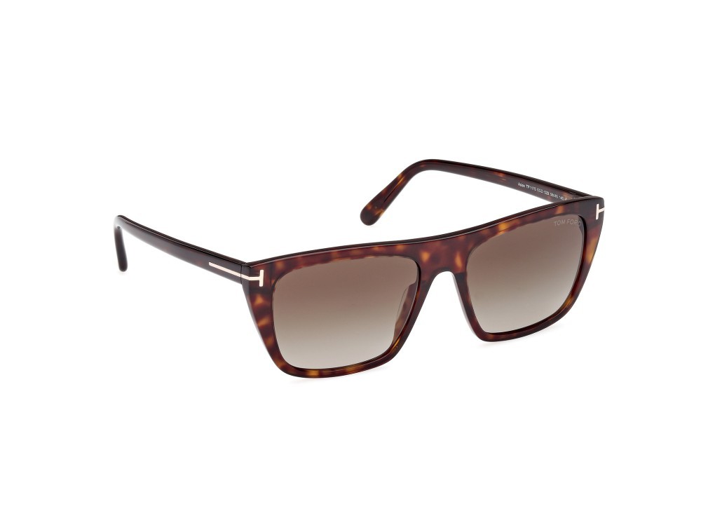 Sonnenbrillen Tom Ford Aslan FT1175 (52B) farbe avana scura form rechteckig gläser fumo grad.