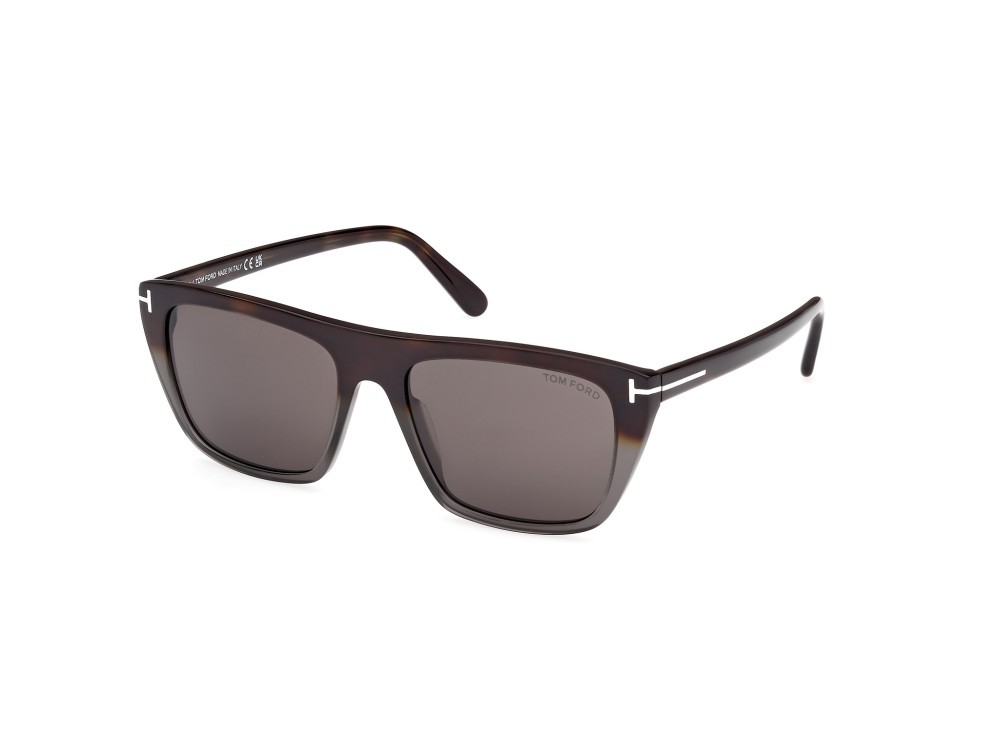 Sunglasses Tom Ford Aslan FT1175 (55A) color avana colorata shape rectangle lenses fumo 
