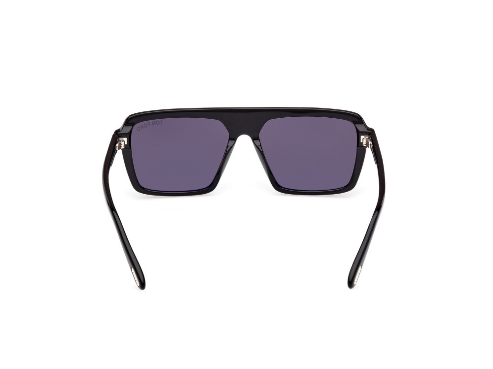 Occhiali da sole Tom Ford Vincent FT1176 (01A) colore nero lucido forma aviator lenti fumo