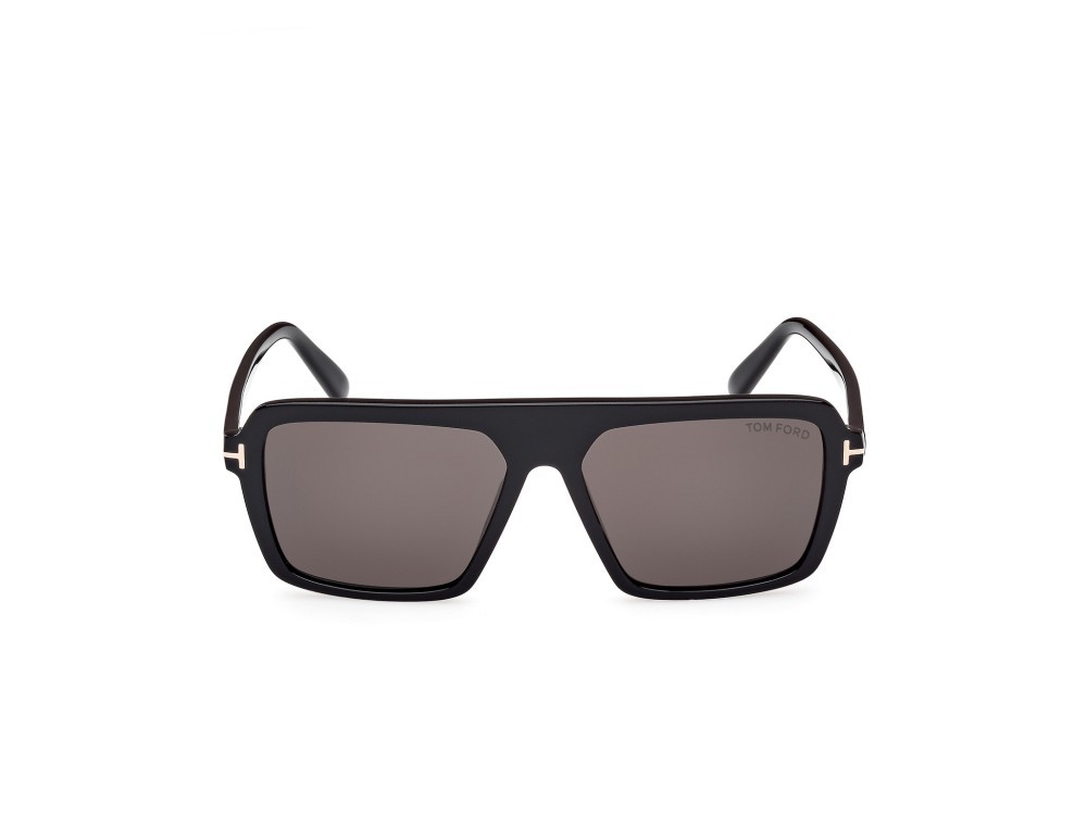 Occhiali da sole Tom Ford Vincent FT1176 (01A) colore nero lucido forma aviator lenti fumo