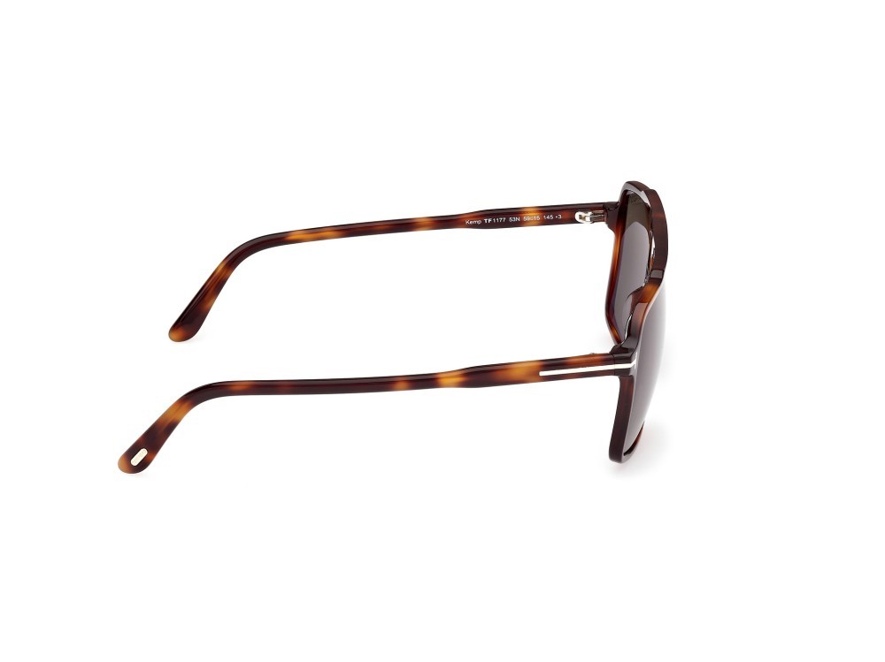 Sunglasses Tom Ford Kemp FT1177 (53N) color avana bionda shape navigator lenses verde