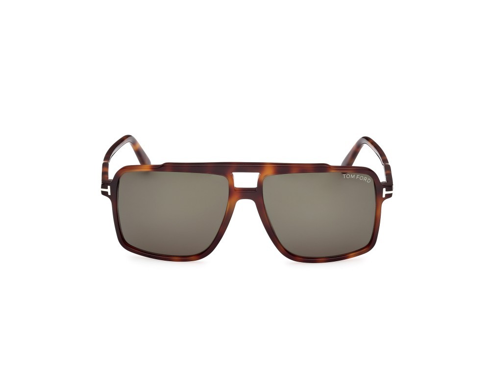 Sunglasses Tom Ford Kemp FT1177 (53N) color avana bionda shape navigator lenses verde