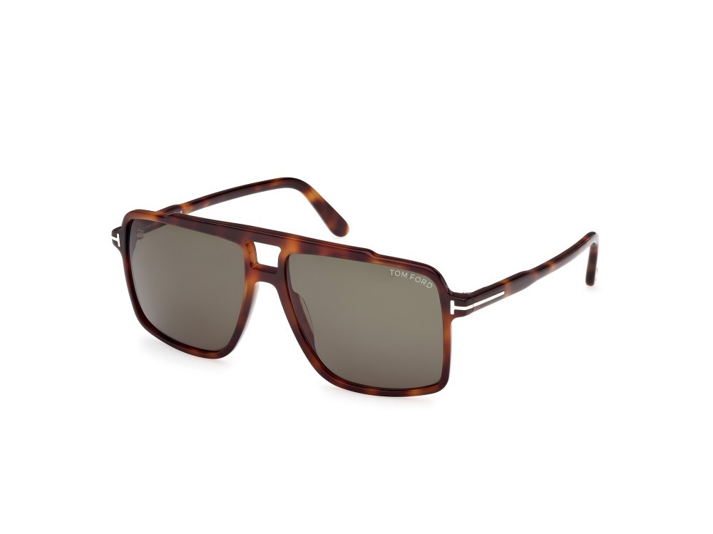 Sunglasses Tom Ford Kemp FT1177 (53N) color avana bionda shape navigator lenses verde