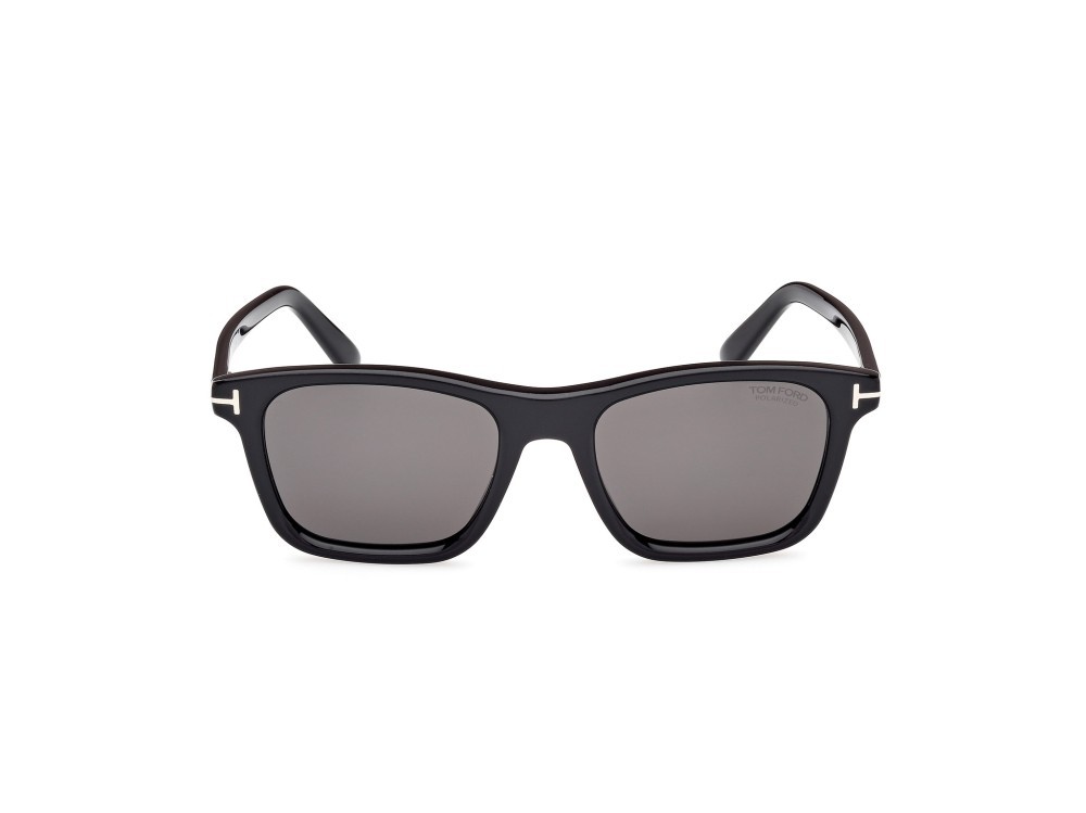 Sunglasses Tom Ford Barron FT1179 (01D) color nero lucido shape square lenses fumo polar.
