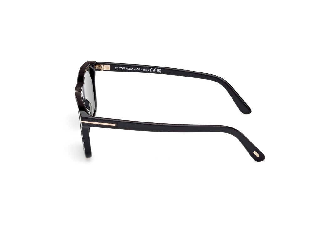 Sunglasses Tom Ford Barron FT1179 (01N) color nero lucido shape square lenses verde