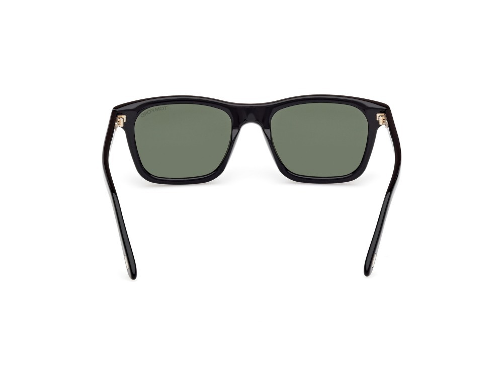 Sunglasses Tom Ford Barron FT1179 (01N) color nero lucido shape square lenses verde