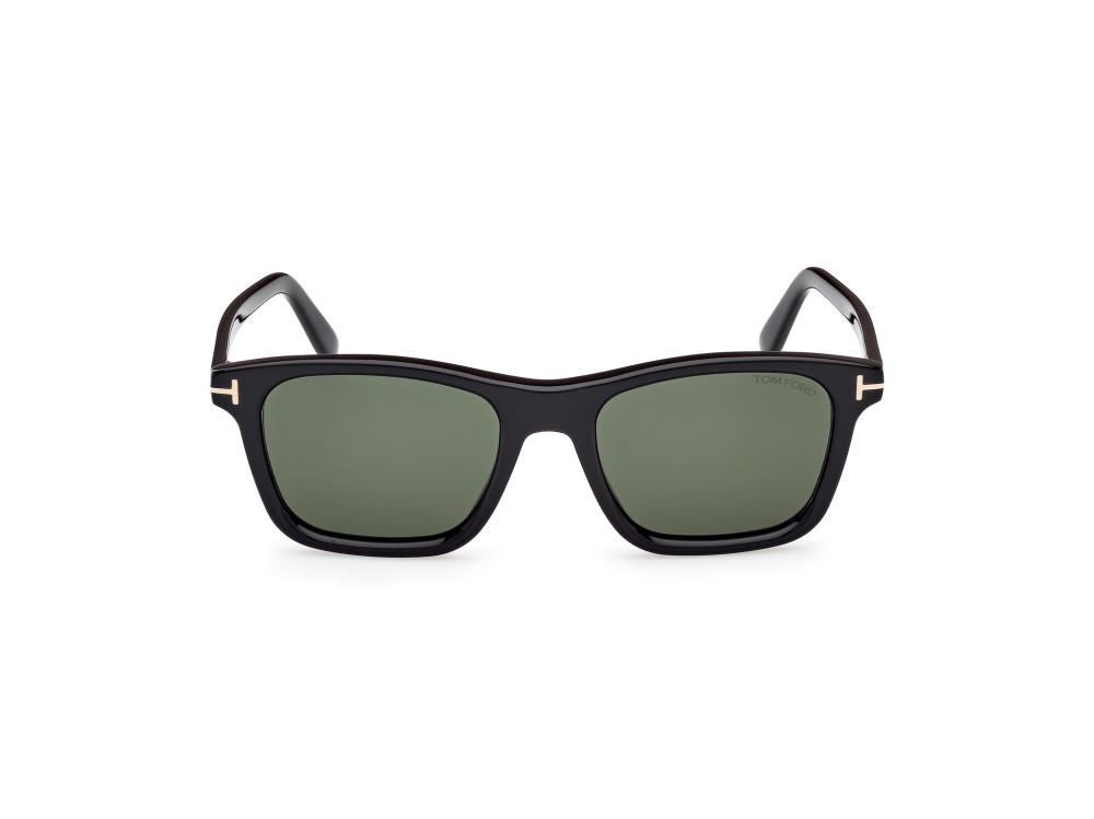 Sunglasses Tom Ford Barron FT1179 (01N) color nero lucido shape square lenses verde