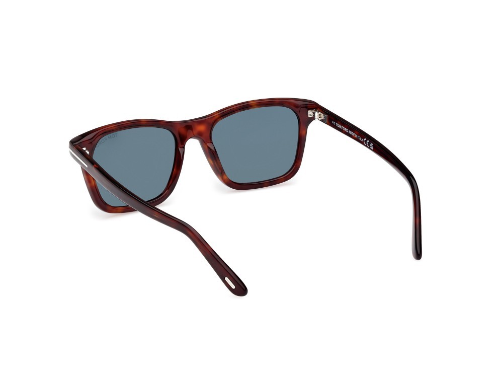 Sunglasses Tom Ford Barron FT1179 (54V) color avana rossa shape square lenses blu