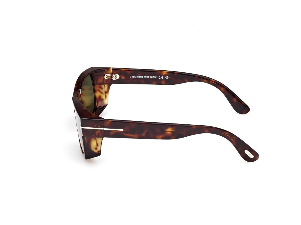 Sonnenbrillen Tom Ford Juan FT1181 (52N) farbe avana scura form rechteckig gläser verde