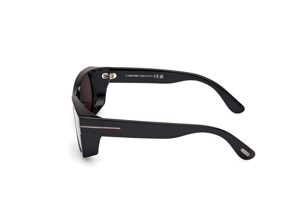 Sunglasses Tom Ford Juan FT1181-N (01A) color nero lucido shape rectangle lenses fumo