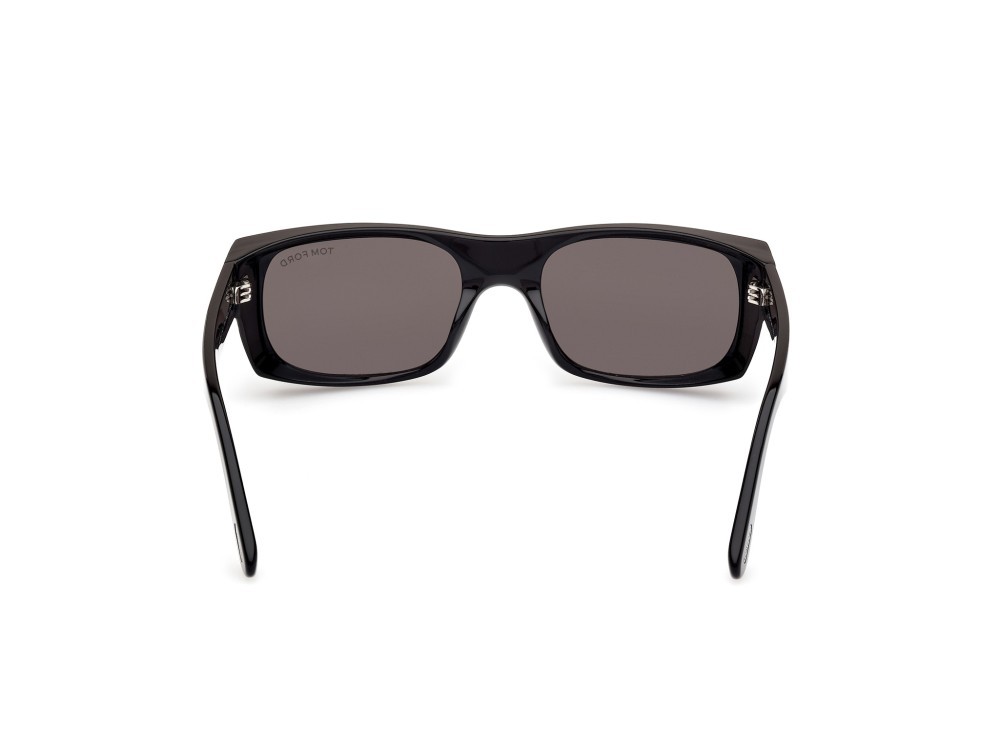 Sunglasses Tom Ford Juan FT1181-N (01A) color nero lucido shape rectangle lenses fumo