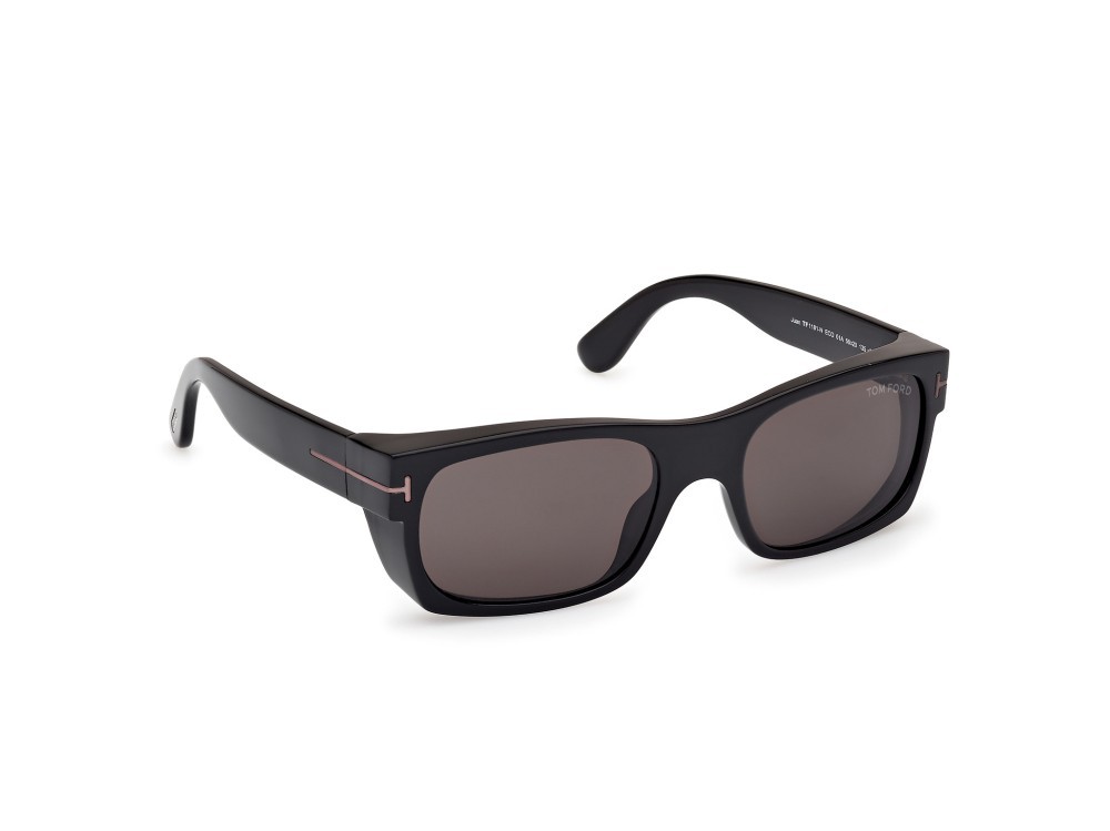 Sunglasses Tom Ford Juan FT1181-N (01A) color nero lucido shape rectangle lenses fumo