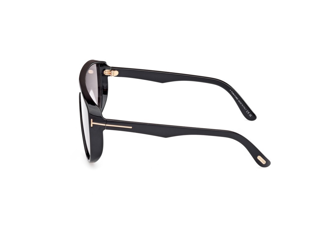 Occhiali da sole Tom Ford Achilles FT1182 (01A) colore nero lucido forma mask lenti fumo