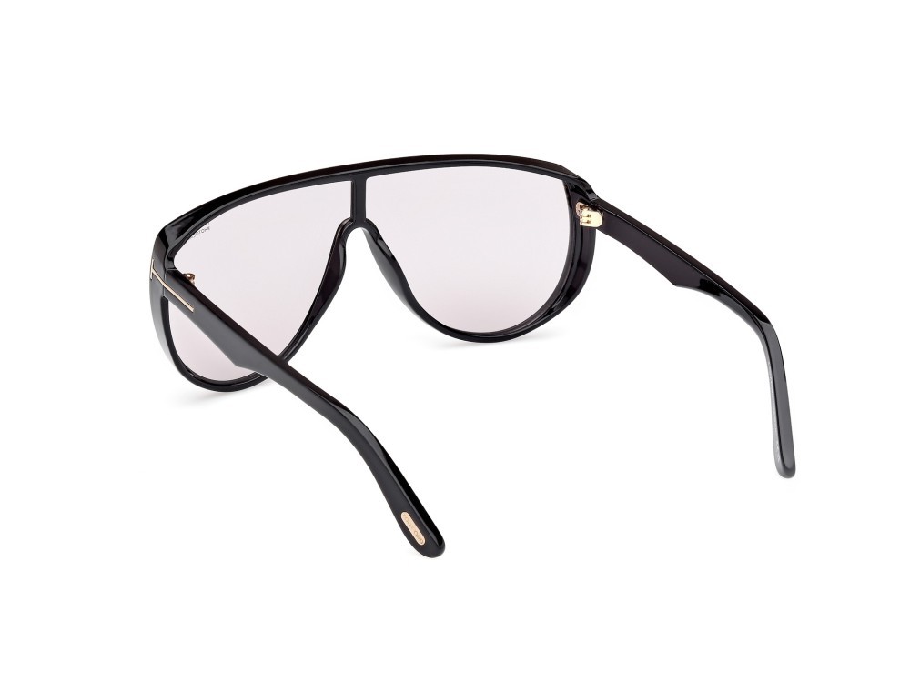 Occhiali da sole Tom Ford Achilles FT1182 (01A) colore nero lucido forma mask lenti fumo
