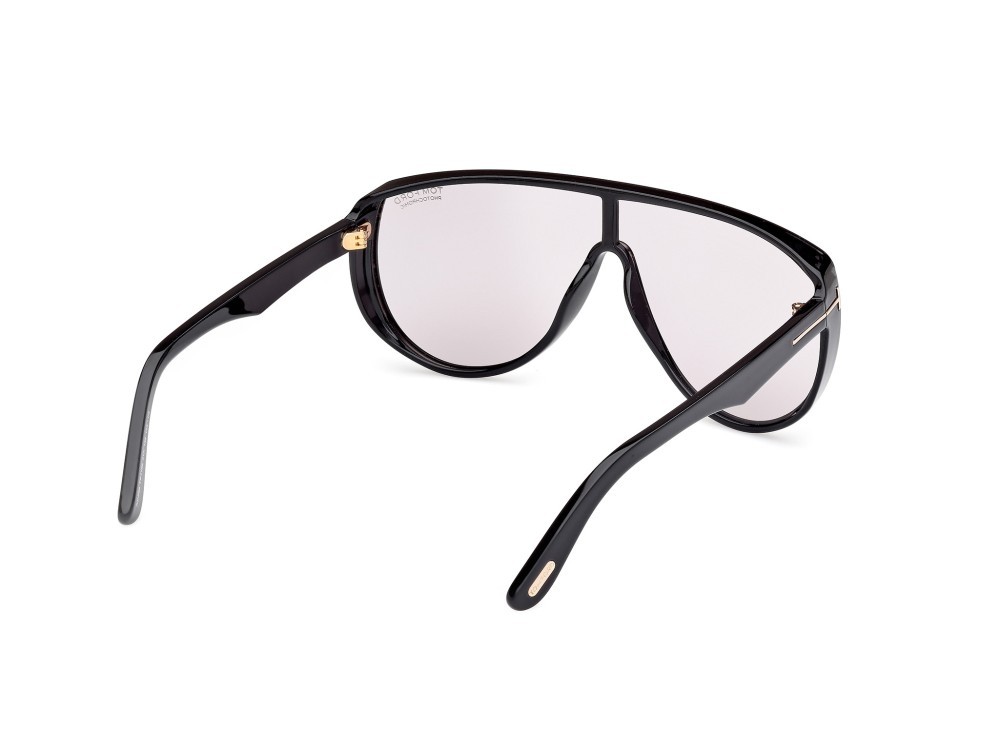 Occhiali da sole Tom Ford Achilles FT1182 (01A) colore nero lucido forma mask lenti fumo