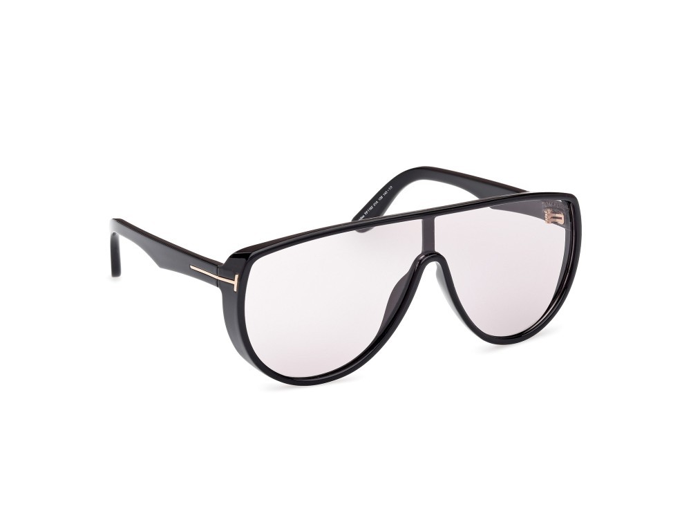 Occhiali da sole Tom Ford Achilles FT1182 (01A) colore nero lucido forma mask lenti fumo