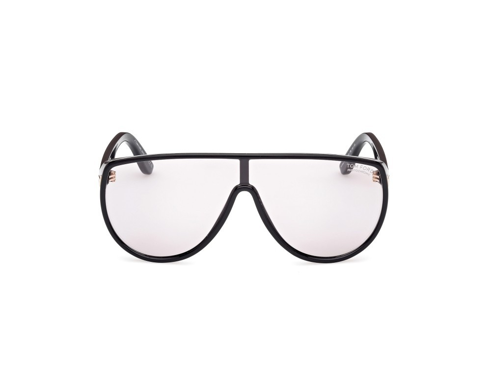 Occhiali da sole Tom Ford Achilles FT1182 (01A) colore nero lucido forma mask lenti fumo