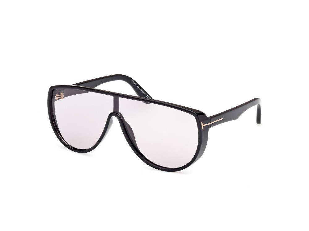 Occhiali da sole Tom Ford Achilles FT1182 (01A) colore nero lucido forma mask lenti fumo